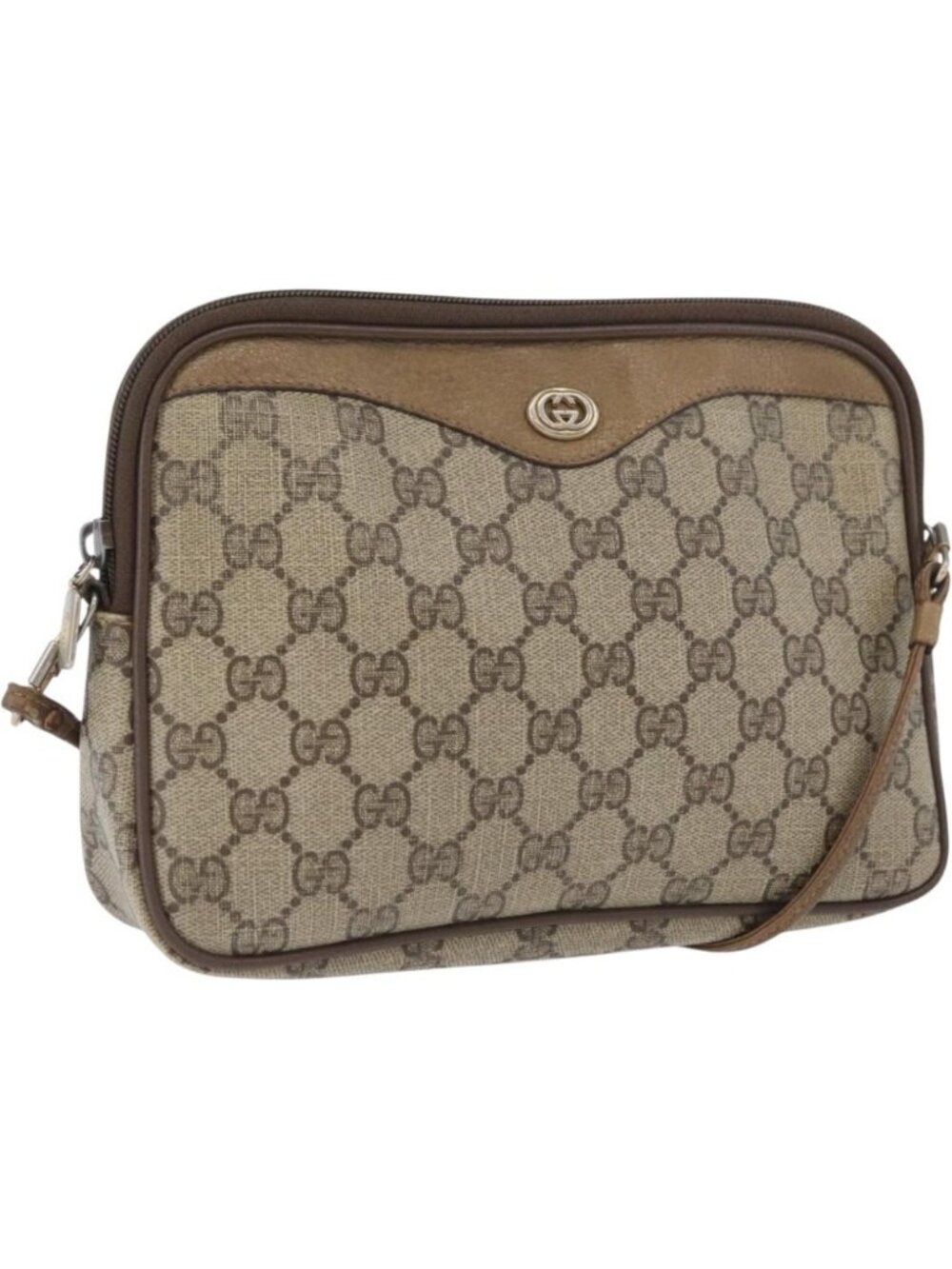 GUCCI GG Supreme Shoulder Bag PVC Beige Gold 97 02 068